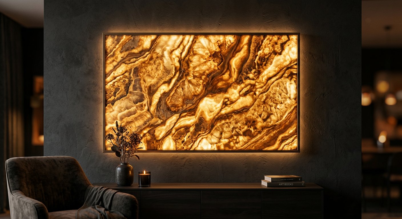 Backlit AuraWall installation